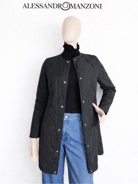 ALESSANDRO MANZONI Quilted Black Jacket – Size 42
